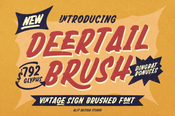 Deertail Brush Typeface Review for Retro Branding